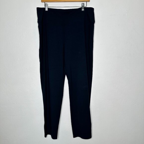 J. Jill Wearever Collection Smooth Fit Slim Leg Navy Blue Stretch Pants Size L - Picture 1 of 5